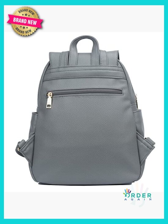 Quilted Trendy Leather Backpack Purse Shoulder Daypack Travel Cute Casual Gold